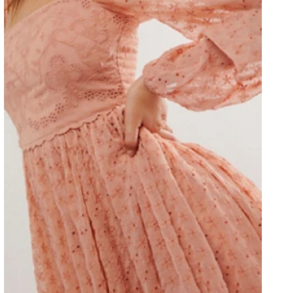 Nwot Free People Malina Mini Dress Extra Small Pink Peach